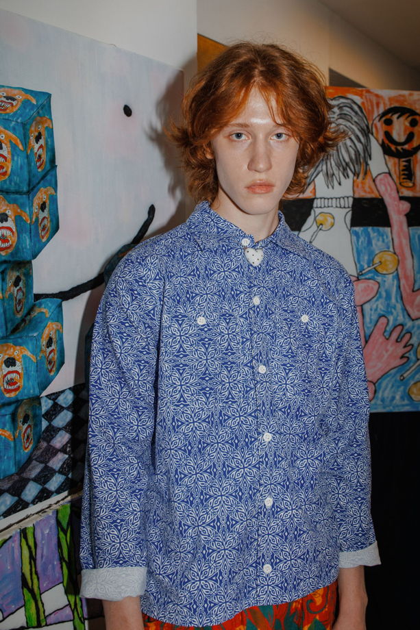 Сине-Белая Рубашка/White Blue Long Sleeve Shirt