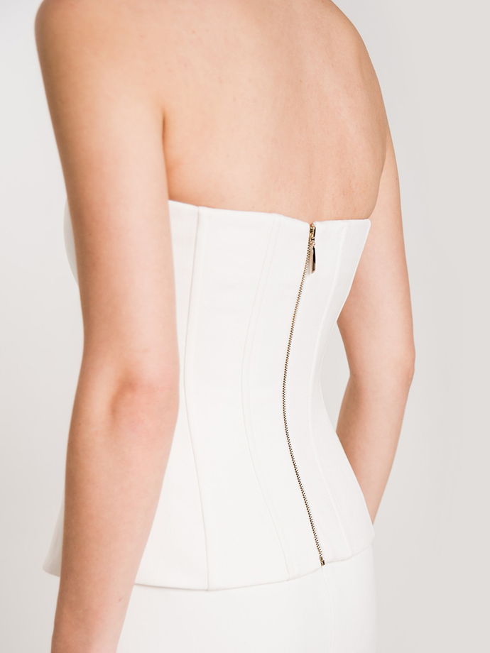 Корсет из костюмной ткани, белый