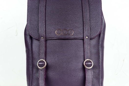 Рюкзак кожаный "Москва" фиолетовый женский (без подкладки)