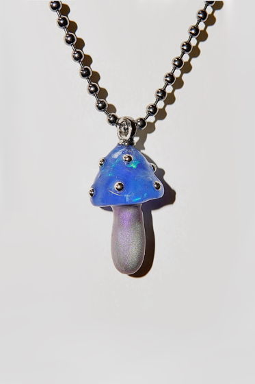 Разноцветный кулон гриб ручной работы «Сия»