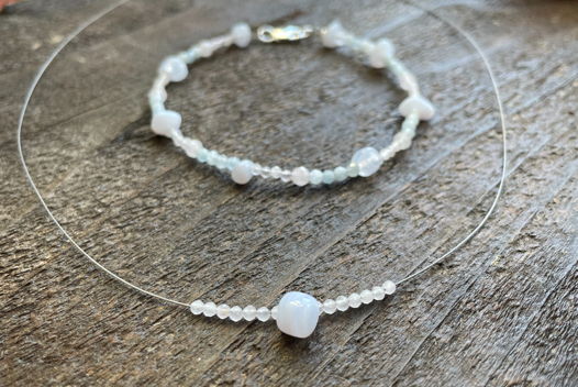 Подвеска "Сердце голубого агата"