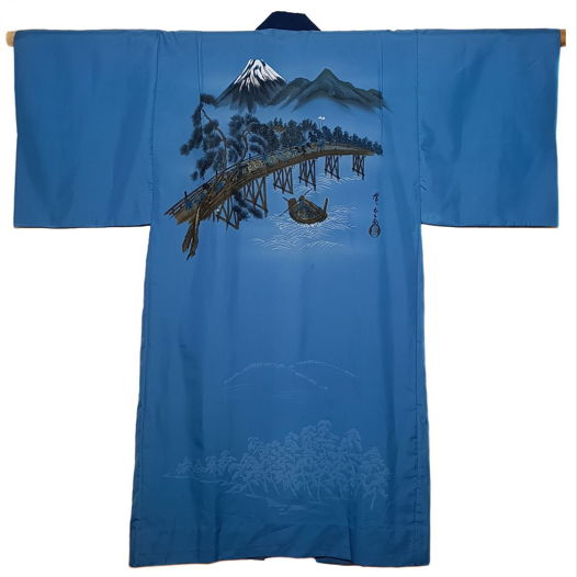 Винтажное кимоно дзюбан с ручной росписью