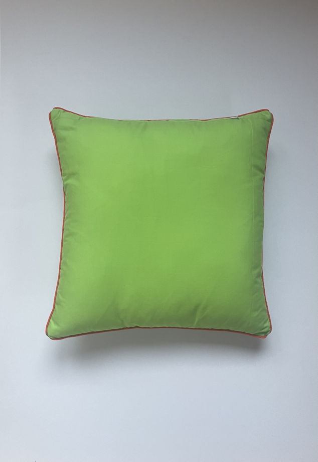 Чехол на подушку из сатина в зелено-белую шашечку. 100% хлопок
