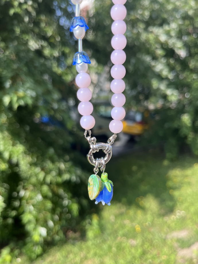 Ожерелье с подвеской из муранского стекла/ Blue flower