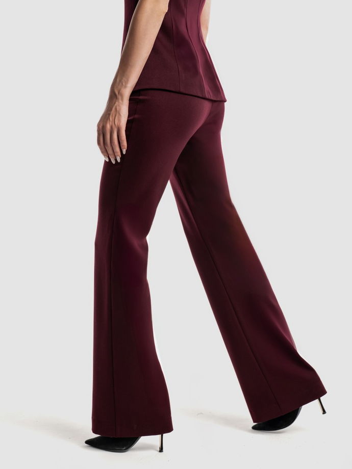 Брюки клеш, бордовый