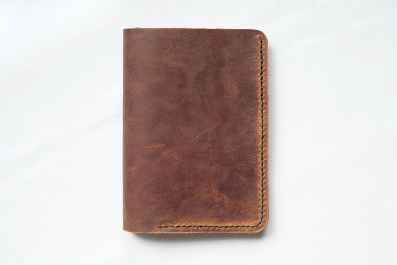 Коричневое портмоне для паспорта и документов из мягкой натуральной кожи ручной работы Wild Village