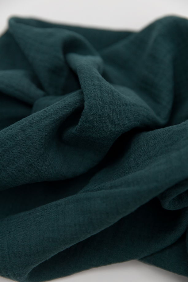Однотонная муслиновая пеленка Metsa темно зелёная