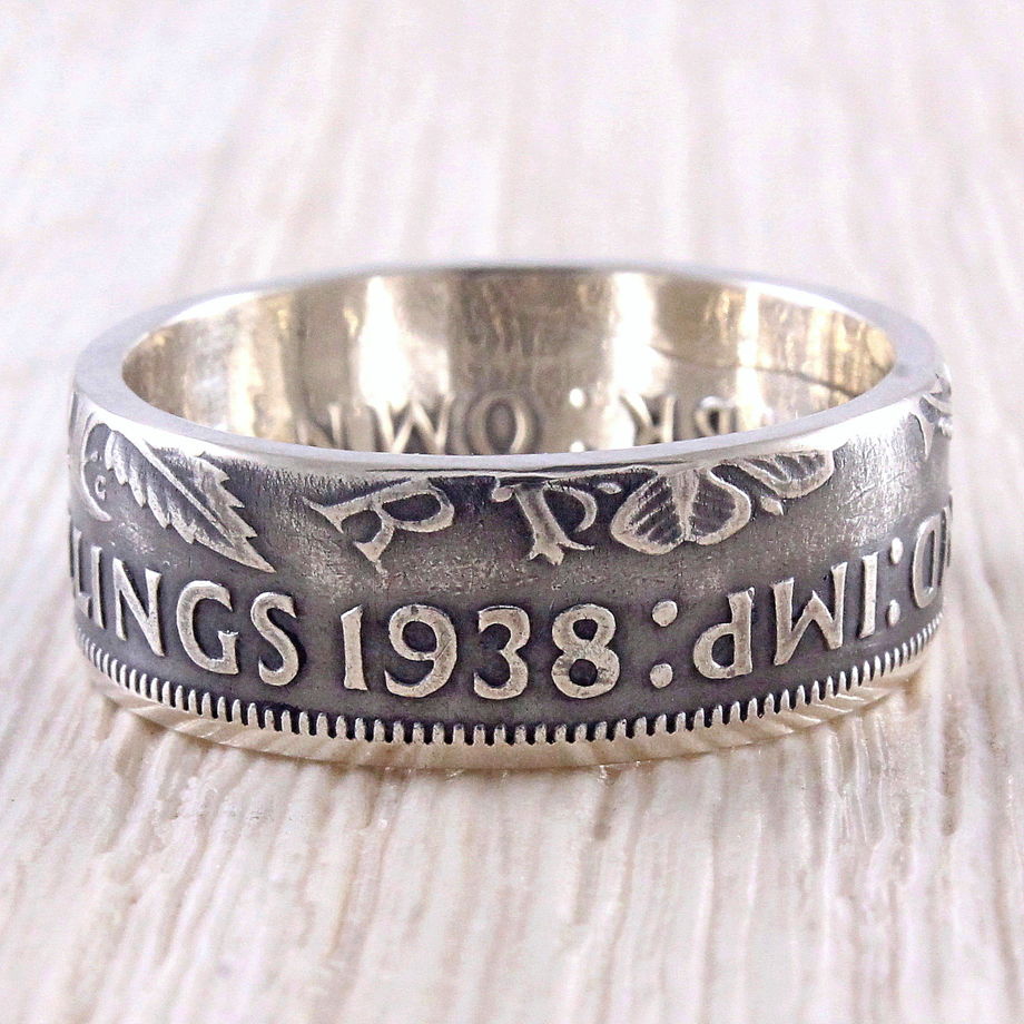 Серебряное кольцо из монеты (Великобритания) Флорин Георга VI