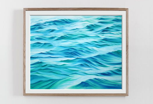 Акварельная картина "Волны" (70 х 56 см)