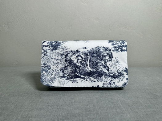 Сумочка крошка через плечо из уплотненного денима с принтом "Джунгли" синяя