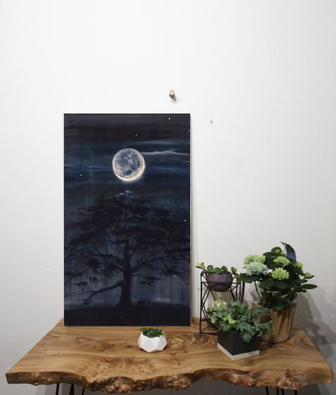 Картина на дереве "Магия луны"