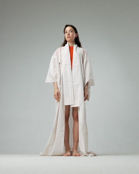 Винтажное полупрозрачное кимоно