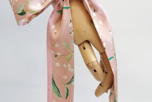 Лента твилли с авторским принтом "Снежноягодник"