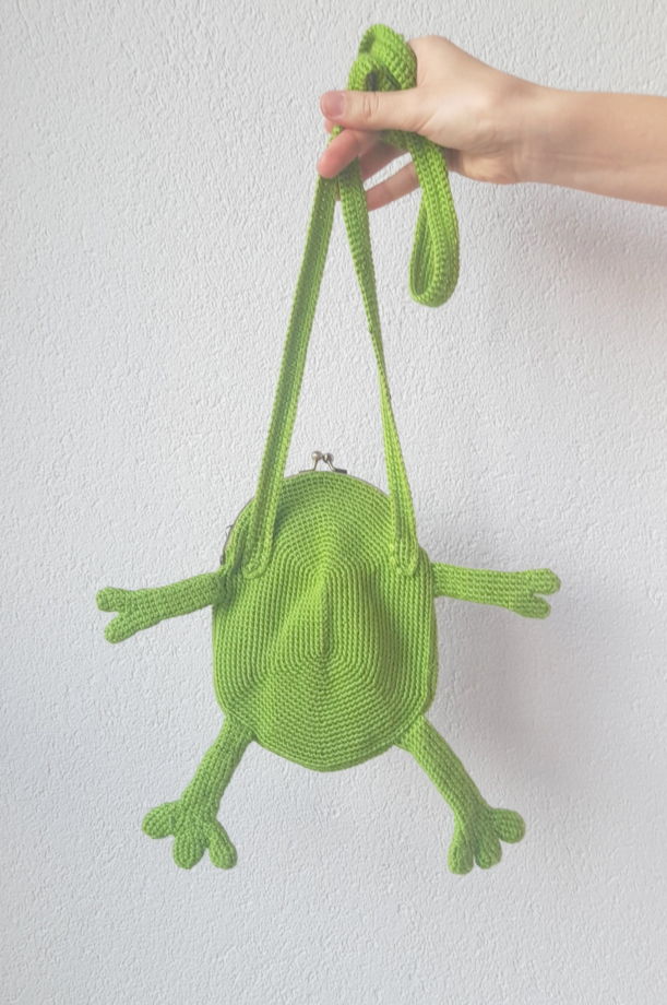 Вязаная сумка Зелёная лягушка