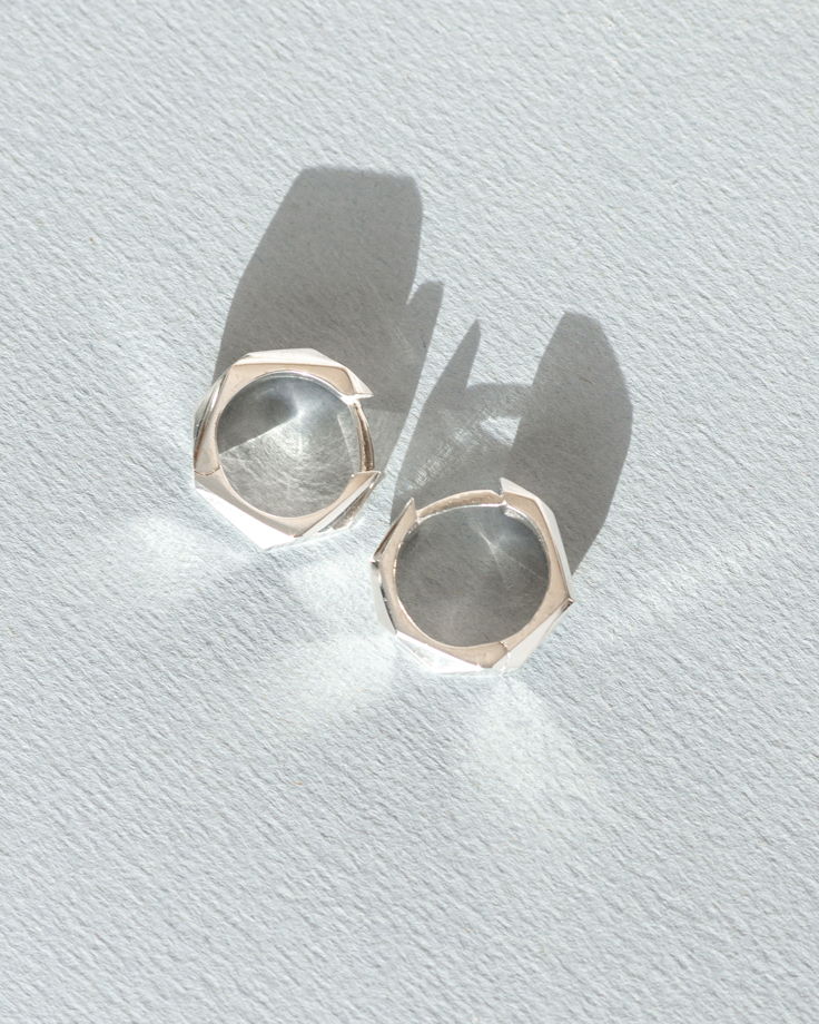 Серебряные серьги Faceted Earrings