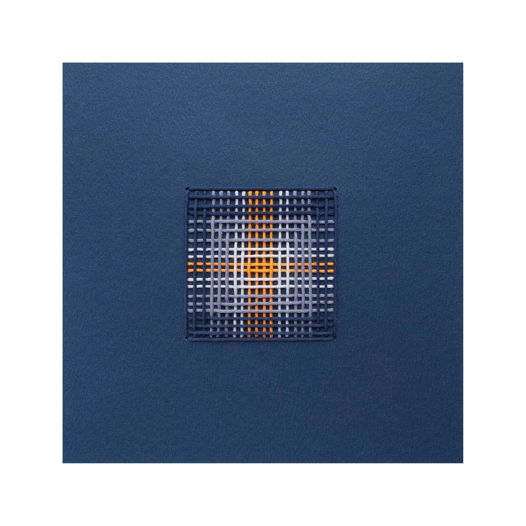 Текстильная картина, темно-синяя с оранжевым /В наличии