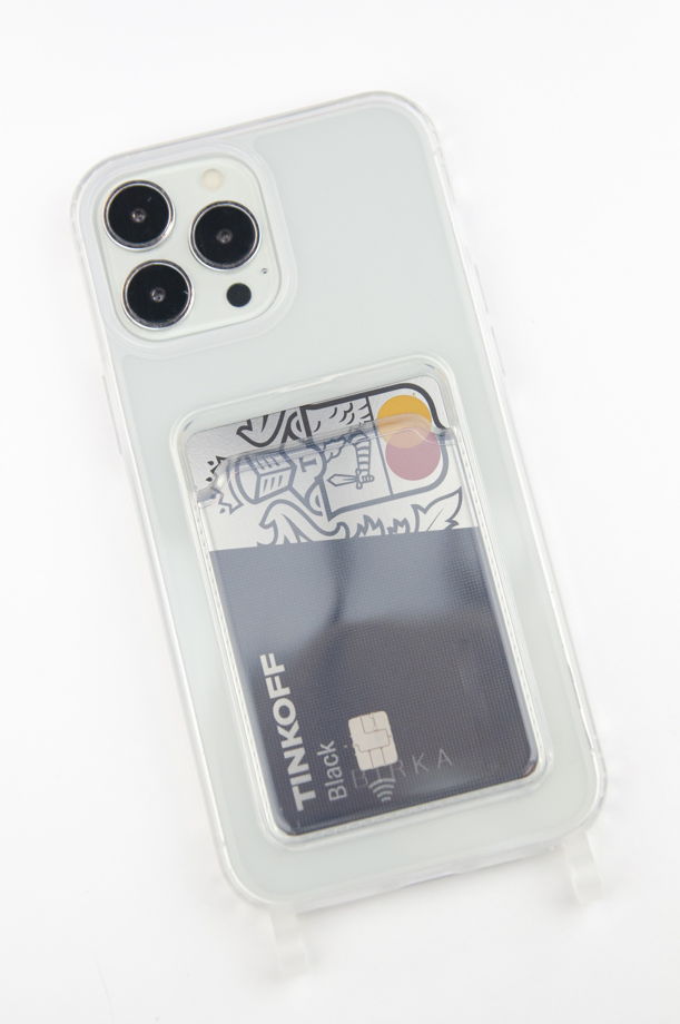 Прозрачный чехол на iPhone с кармашком для карты POCKET BIRKA CASES