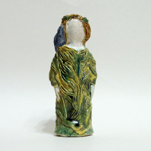 Керамическая скульптура, статуэтка "Друидка с птицей на плече"