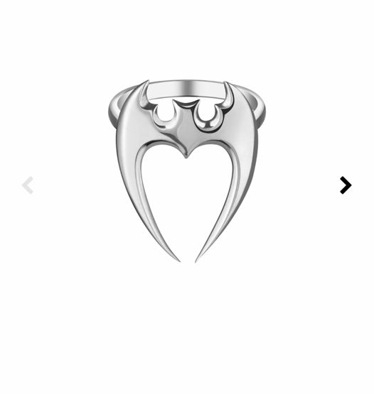 Кольцо Bat Heart серебряное
