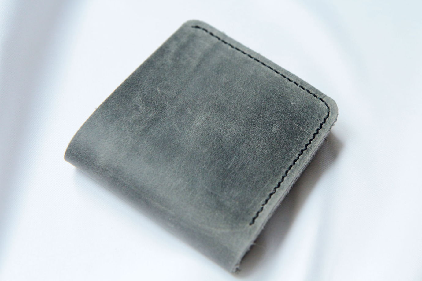 Серый кошелек из натуральной кожи ручной работы Wild Village