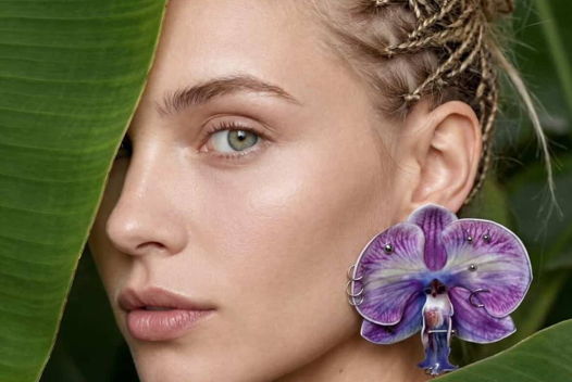 Серьги-орхидеи с пирсингом ( белые, желтые, зебра)