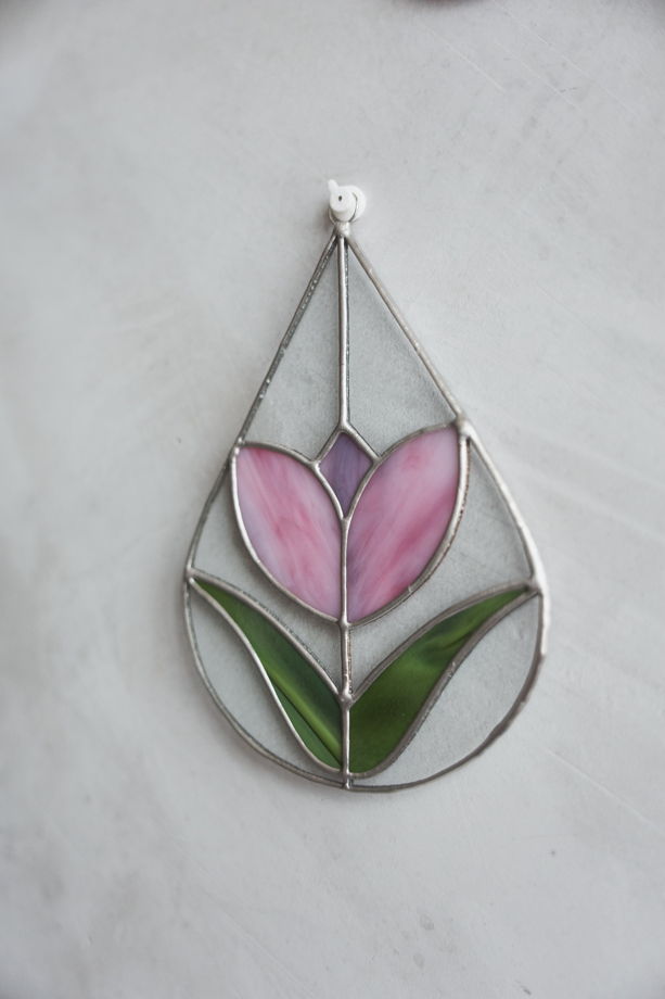 Витраж в технике Тиффани "Тюльпан"