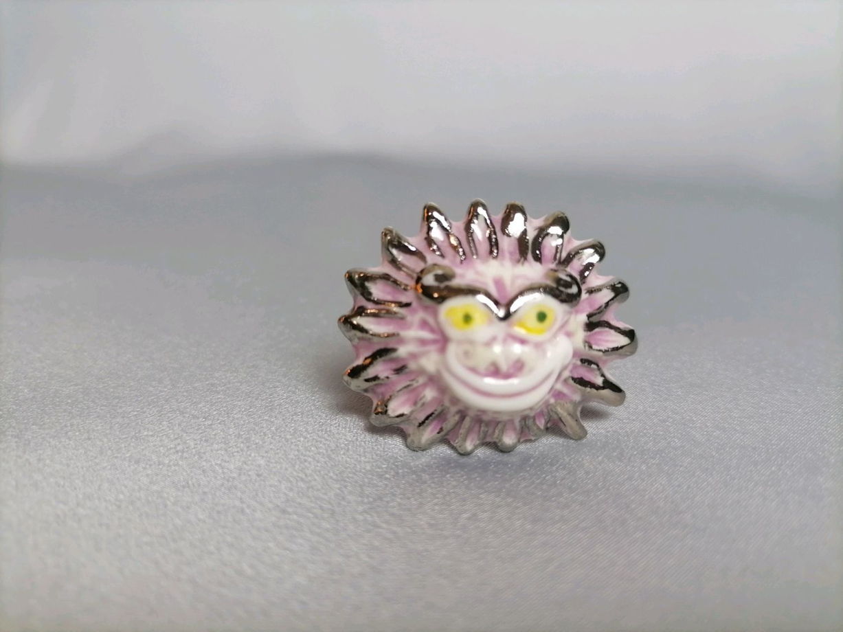 Перстень Дракон большой из фарфора в платине