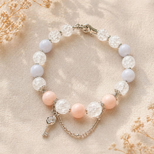 Браслет из берилла и сахарного кварца