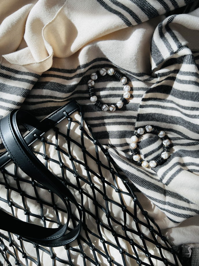 Браслет в этно стиле из кокосовых дисков и крупного агата дзи с рисунком