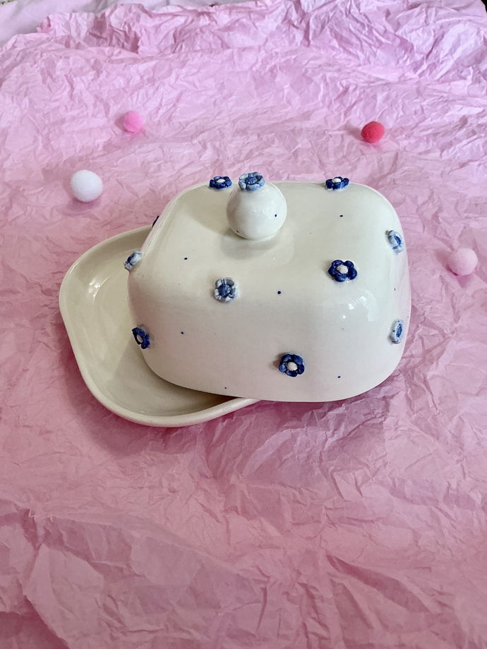 Масленка «Голубые цветочки»