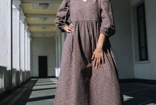 Платье теплое в стиле бохо из теплого хлопка