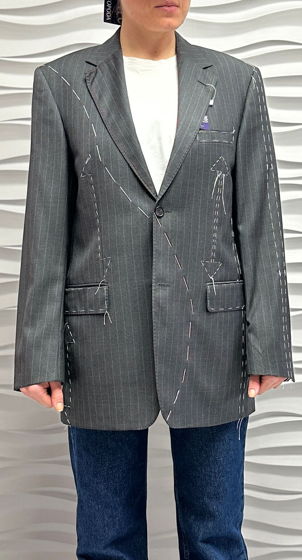 Пиджак мужской из шерсти с ручной вышивкой BOSS feat OCTŌPODA