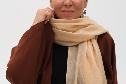 Непальский шарф из Пашмины Кремовый