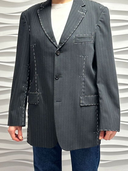 Пиджак мужской из шерсти с ручной вышивкой и цветными деталями BOSS feat OCTŌPODA