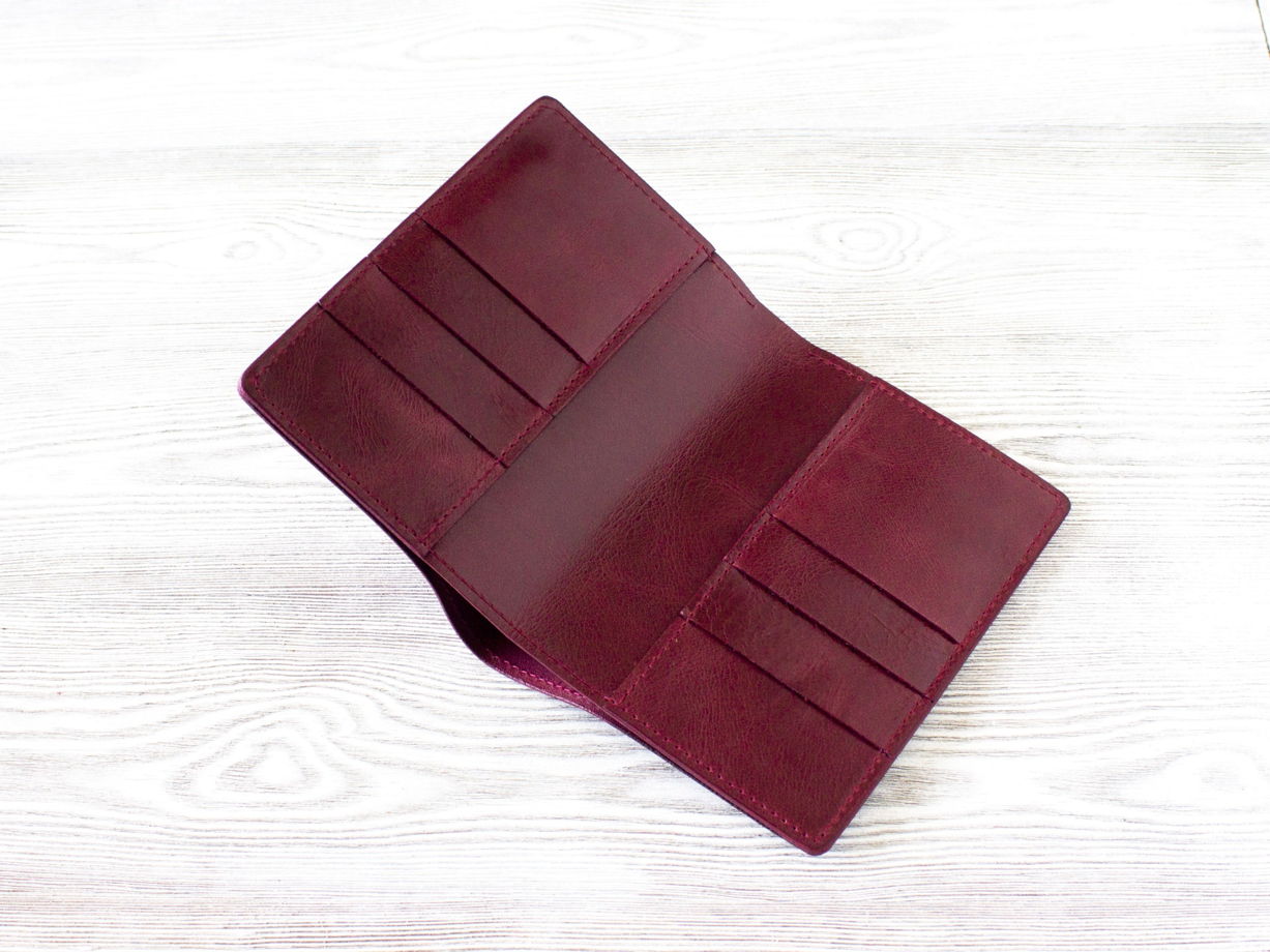 Портмоне из натуральной кожи для прав, СТС, банкнот, пластиковых карт, паспорта, страховки. VIRKUNEN