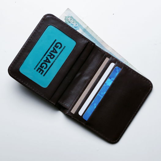 Кошелек бумажник кожаный для купюр и карт Rigel
