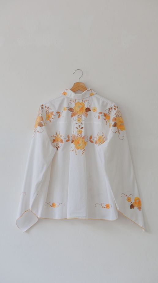 Рубашка с Кокеткой и Осенней Вышивкой/Fall Embroidery Long Sleeve Shirt