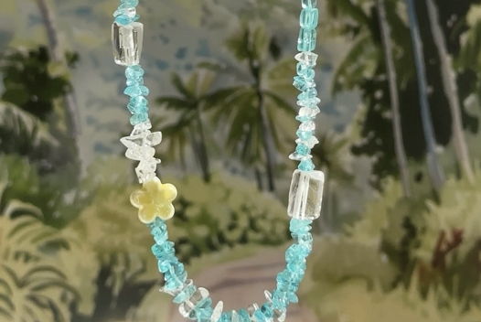Колье с апатитом и горным хрусталем BLUE HAWAII