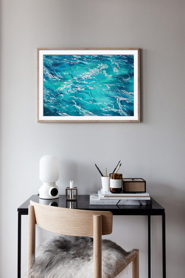 Акварельная картина "Морская вода 4" (56 х 38 см)