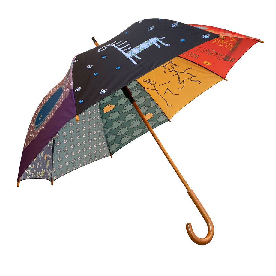 Зонт Мультиколлаж из 8 авторских картинок для яркого подарка и хорошего настроения