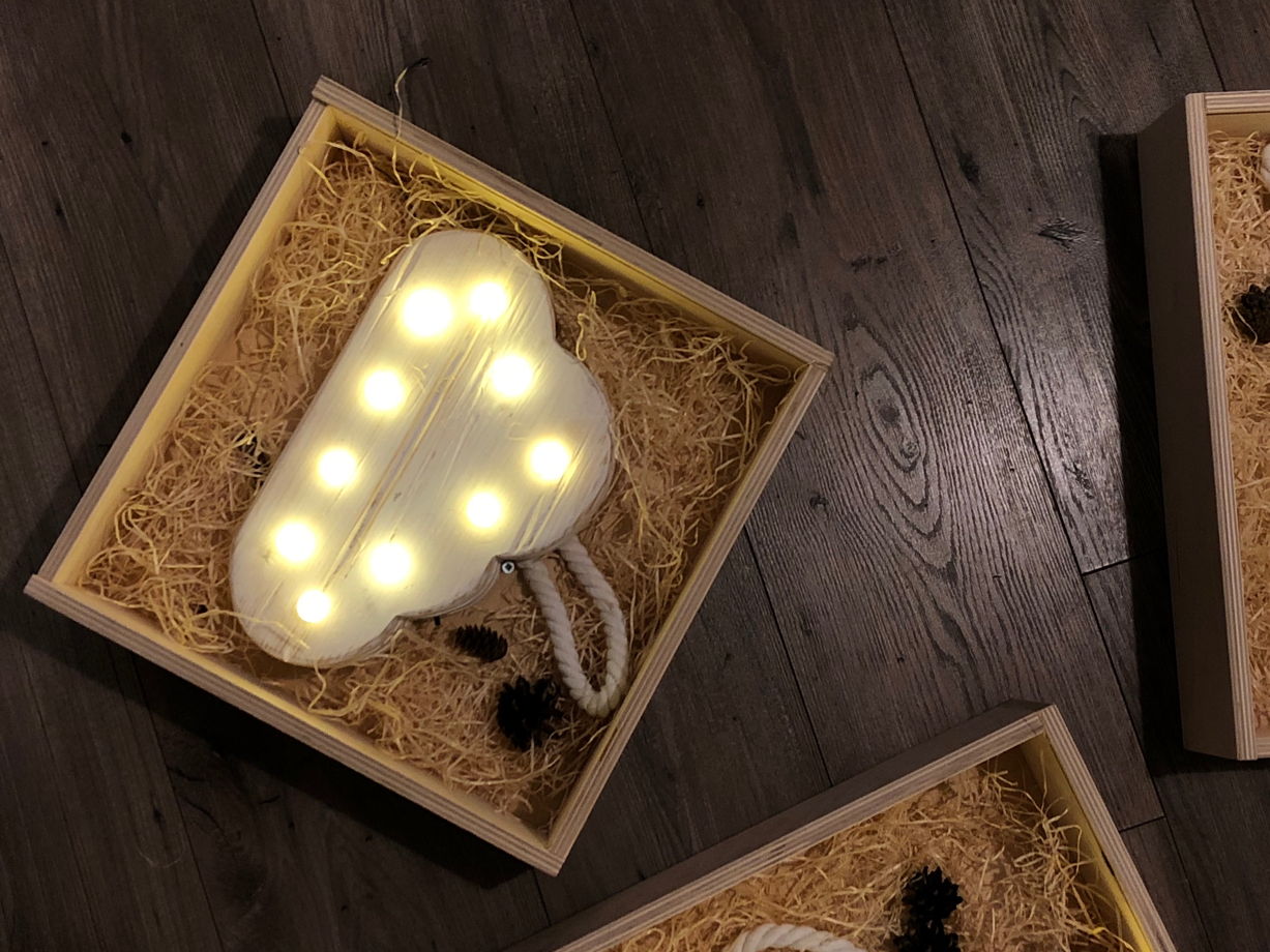 ОБЛАКО  — Авторский светильник, ночник из дерева ручной работы
