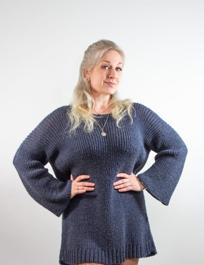 Вязанное платье "Прогулка по Зеону" Синее