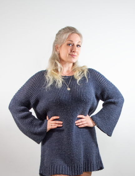 Вязанное платье "Прогулка по Зеону" Синее