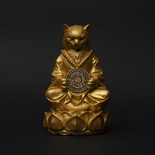 Статуэтка ручной работы из камня Золотой Кот Алтан
