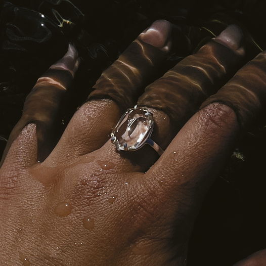 Кольцо с ограненным горным хрусталем ROYAL