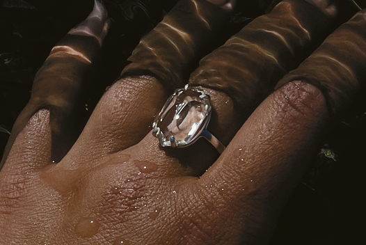 Кольцо с ограненным горным хрусталем ROYAL