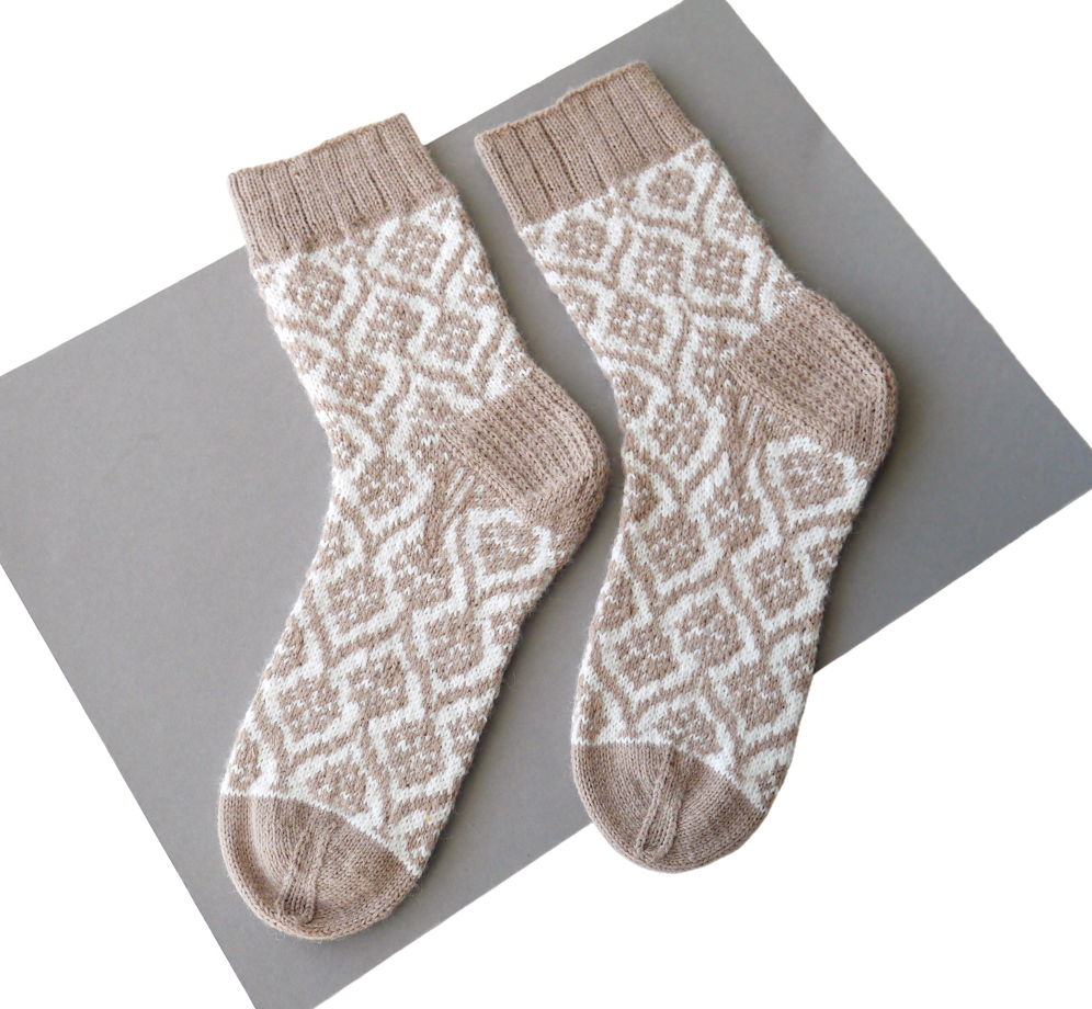 Шерстяные носки ручной вязки. Женские вязаные носки. 37-38 размер.