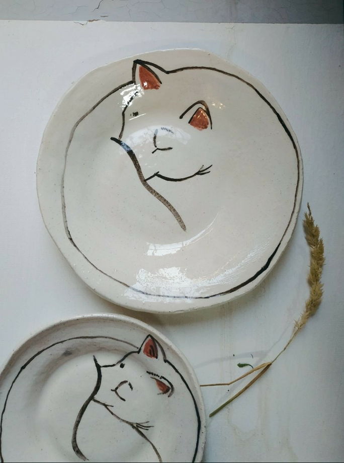 Керамические тарелки с авторской росписью Smoky eyes