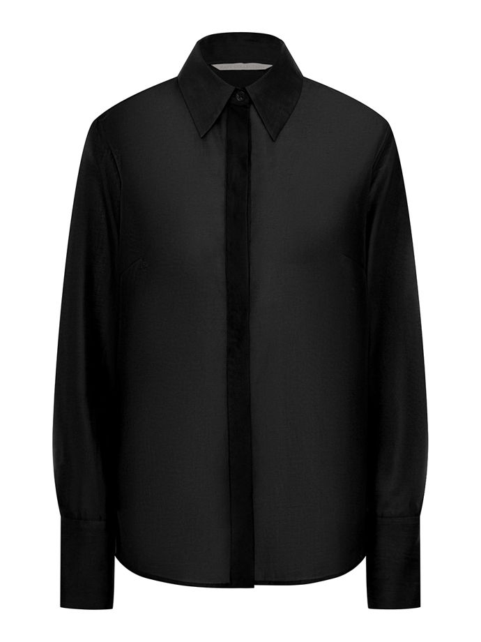 Рубашка полупрозрачная из хлопка с вискозой