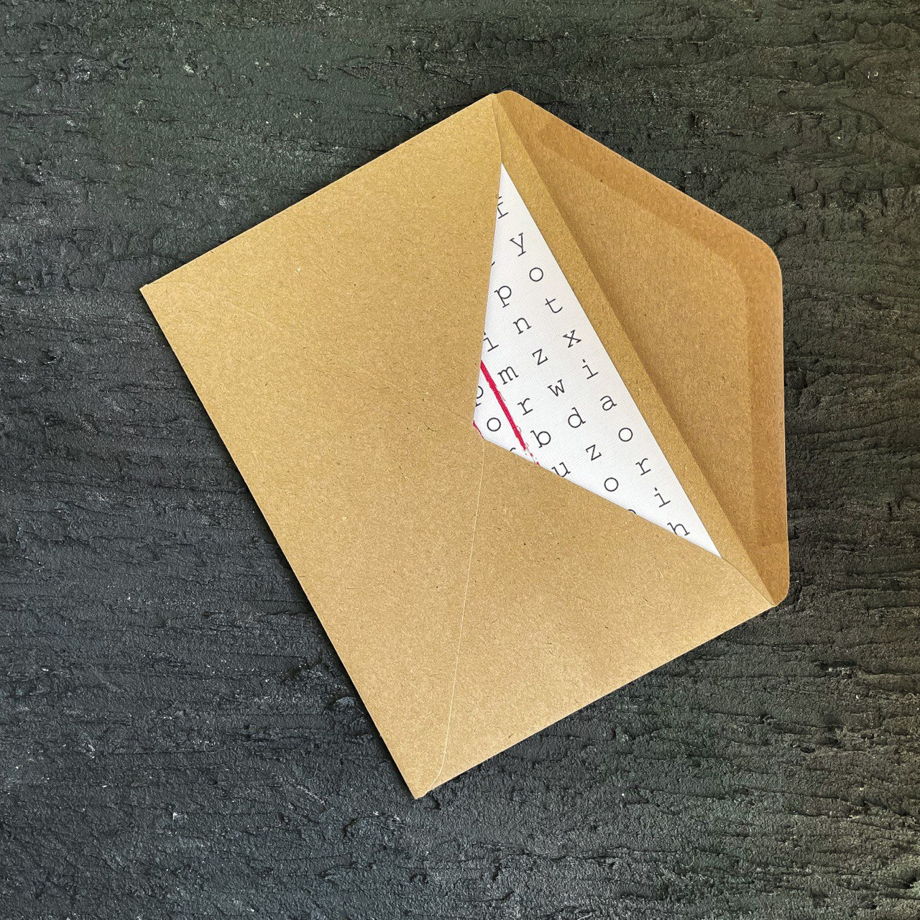 Открытка формата А6 из бумаги с текстурой льна "You are important" с крафтовым конвертом